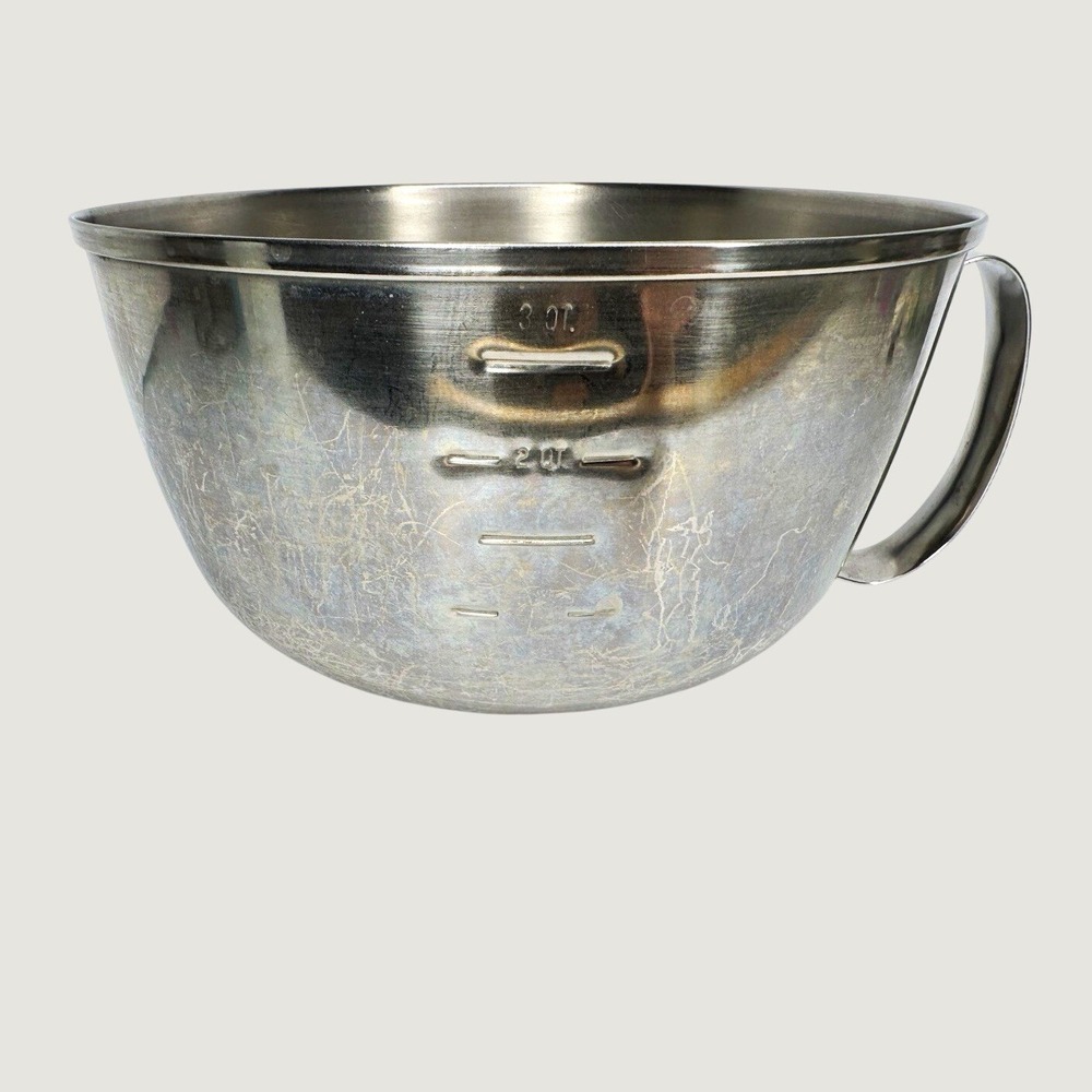Vintage West Bend Grip N Whip 3 Qt Stainless Steel Mixing Bowl Handle USA